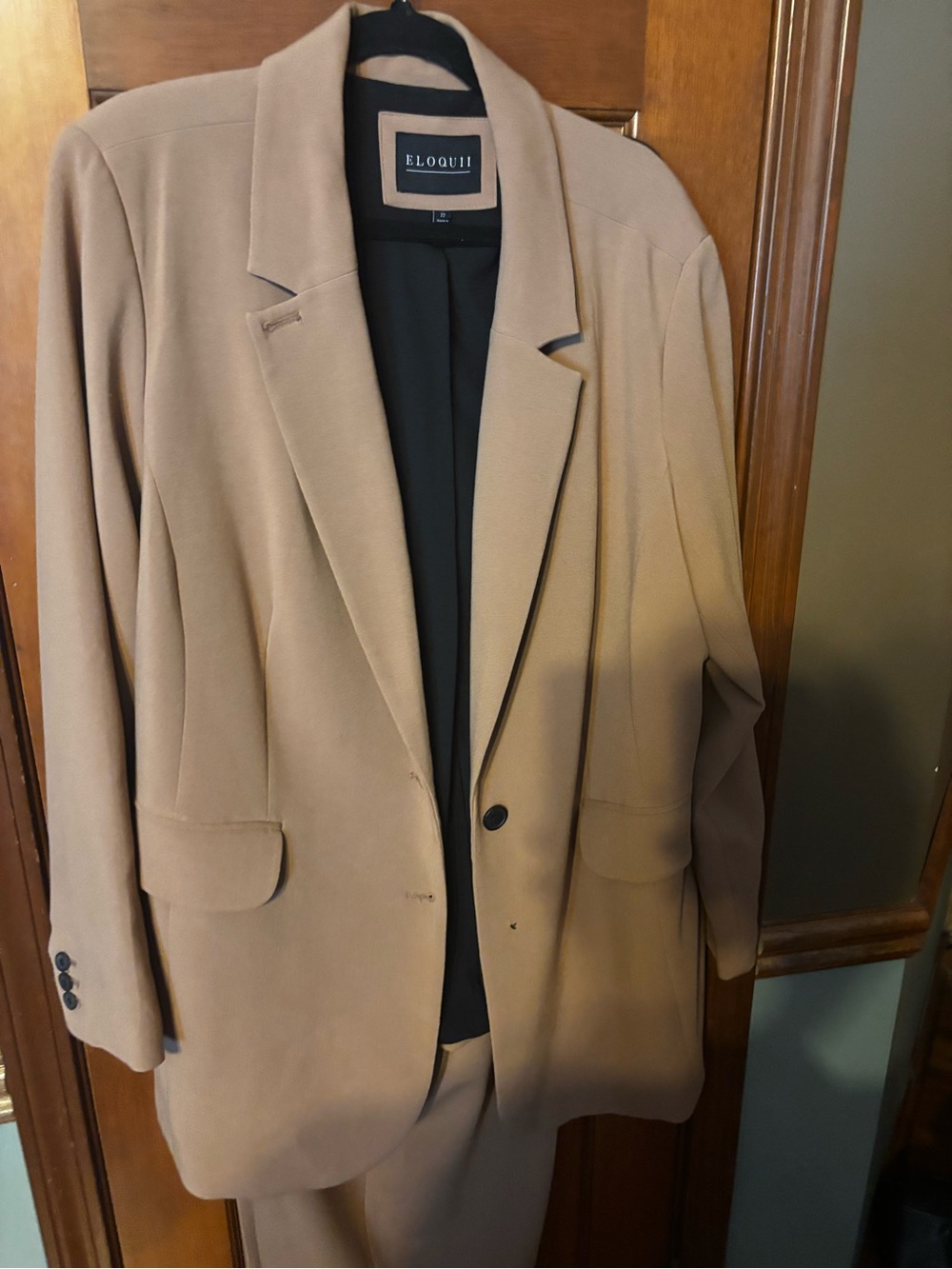Eloquii Women's Tan - Classic Tailored Jacket and Pants